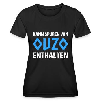 Kann Spuren Von Ouzo Enthalten - Frauen Funktions-T-Shirt - Schwarz - Vorne - AI Model Female 172 light (172cm)