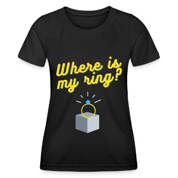 Wo ist mein Ring? - Frauen Funktions-T-Shirt - Schwarz - Vorne - AI Model Female 172 light (172cm)