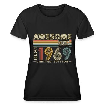 Grand depuis 1969 Vintage anniversaire rétro - T-shirt sport Femme - noir - Devant - AI Model Female 172 light (172cm)
