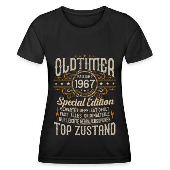 Oldtimer Baujahr Jahrgang 1967 Geburtstag Geschenk - Frauen Funktions-T-Shirt - Schwarz - Vorne - AI Model Female 172 light (172cm)