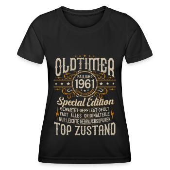 Oldtimer Baujahr Jahrgang 1961 Geburtstag Geschenk - Frauen Funktions-T-Shirt - Schwarz - Vorne - AI Model Female 172 light (172cm)