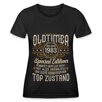 Oldtimer Baujahr Jahrgang 1983 Geburtstag Geschenk - Frauen Funktions-T-Shirt - Schwarz - Vorne - AI Model Female 172 light (172cm)