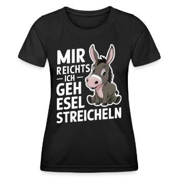 Esel Eselchen Maultier Muli - Frauen Funktions-T-Shirt - Schwarz - Vorne - AI Model Female 172 light (172cm)