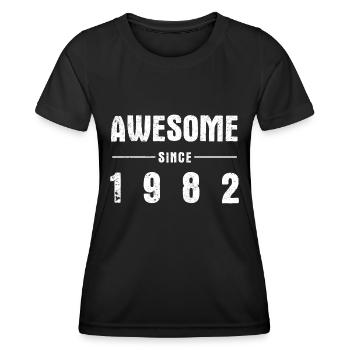 Awesome -since- 1982 - Women's Functional T-Shirt - black - Front - AI Model Female 172 light (172cm)