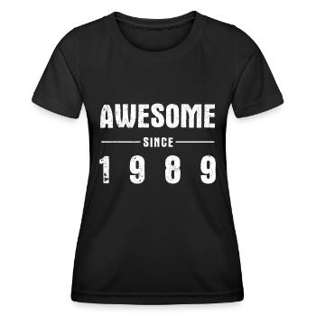 Awesome -since- 1989 - Frauen Funktions-T-Shirt - Schwarz - Vorne - AI Model Female 172 light (172cm)