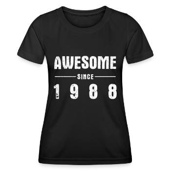 Awesome -since- 1988 - Women's Functional T-Shirt - black - Front - AI Model Female 172 light (172cm)
