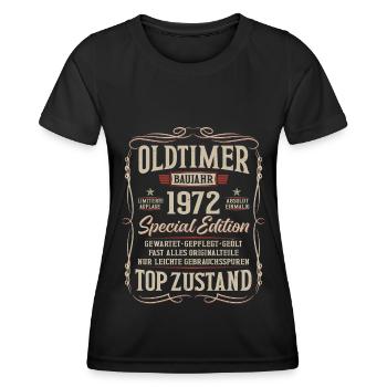 Oldtimer Baujahr 1972 Jahrgang Geburtstag Geschenk - Frauen Funktions-T-Shirt - Schwarz - Vorne - AI Model Female 172 light (172cm)