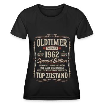 Oldtimer Baujahr 1962 Jahrgang Geburtstag Geschenk - Frauen Funktions-T-Shirt - Schwarz - Vorne - AI Model Female 172 light (172cm)