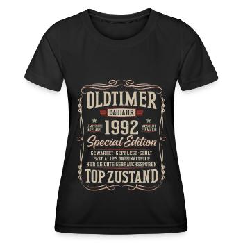 Oldtimer Baujahr 1992 Jahrgang Geburtstag Geschenk - Frauen Funktions-T-Shirt - Schwarz - Vorne - AI Model Female 172 light (172cm)