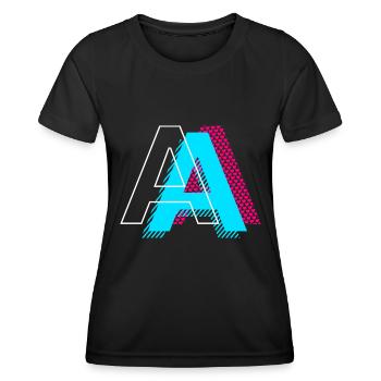 Pop Art Lettre Un Cadeau - T-shirt sport Femme - noir - Devant - AI Model Female 172 light (172cm)