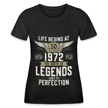 50th birthday born in 1972 vintage legends - Women's Functional T-Shirt - black - Front - AI Model Female 172 light (172cm)