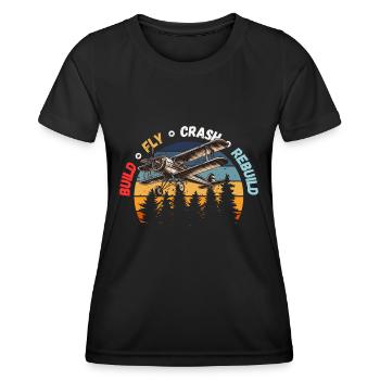 Model Maker Model Airplane RC Tarpaulin Flying Fun - Women's Functional T-Shirt - black - Front - AI Model Female 172 light (172cm)