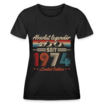 Berge Vintage 1974 Jahrgang Geburtstag - Frauen Funktions-T-Shirt - Schwarz - Vorne - AI Model Female 172 light (172cm)
