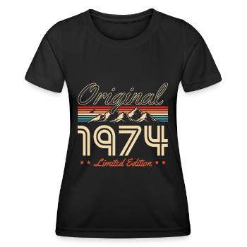 1974 Jahrgang Geburtstag Vintage Berge - Frauen Funktions-T-Shirt - Schwarz - Vorne - AI Model Female 172 light (172cm)