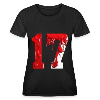 NO. 17 NUMBER 17 RED WHITE 17TH BIRTHDAY - Women's Functional T-Shirt - black - Front - AI Model Female 172 light (172cm)