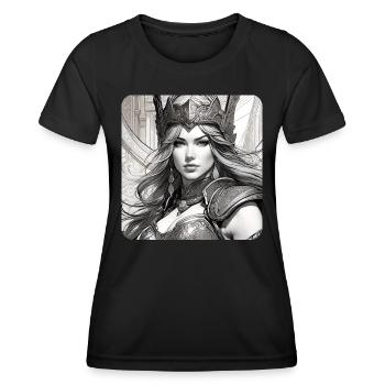 Fantasy Anime Girl Wikinger Germanen Mittelalter - Frauen Funktions-T-Shirt - Schwarz - Vorne - AI Model Female 172 light (172cm)