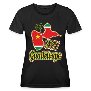 drapeau carte geographique de la guadeloupe - T-shirt sport Femme - noir - Devant - AI Model Female 172 light (172cm)
