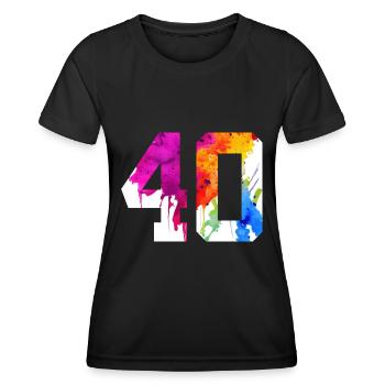 NUMMER 40 JAHRE ALT 40. GEBURTSTAG - Frauen Funktions-T-Shirt - Schwarz - Vorne - AI Model Female 172 light (172cm)