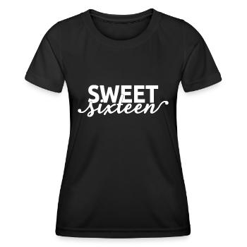 Sweet Sixteen Mignon cadeau de 16 ans - T-shirt sport Femme - noir - Devant - AI Model Female 172 light (172cm)