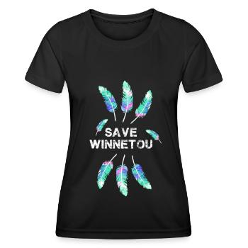 enregistrer winnetou,winnetou,plumes,illustration - T-shirt sport Femme - noir - Devant - AI Model Female 172 light (172cm)