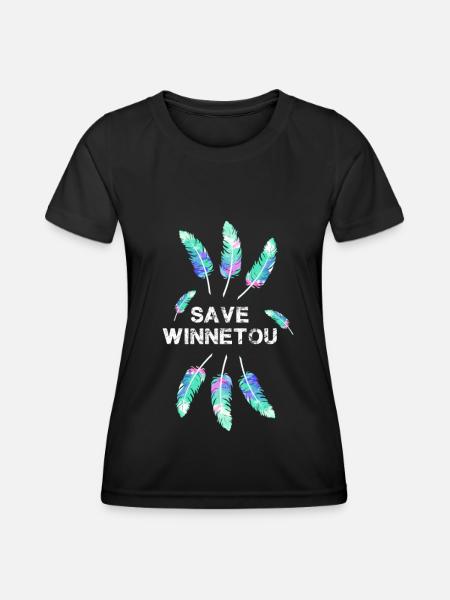 save winnetou,winnetou,federn,illustration - Frauen Funktions-T-Shirt - Schwarz
