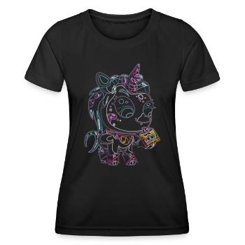 Licorne Licorne - Fantaisie - Magie - Conte de fées - T-shirt sport Femme - noir - Devant - AI Model Female 172 light (172cm)