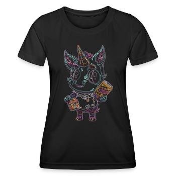 Licorne Licorne - Fantaisie - Magie - Conte de fées - T-shirt sport Femme - noir - Devant - AI Model Female 172 light (172cm)