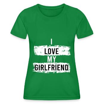 I Love my Girlfriend - T-shirt sport Femme - vert - Devant - AI Model Female 172 dark (172cm)