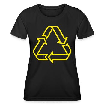 Symbole de recyclage - T-shirt sport Femme - noir - Devant - AI Model Female 172 light (172cm)