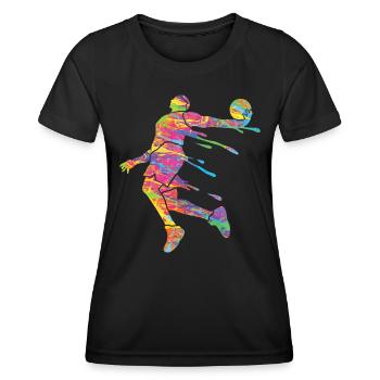 Basketteur Coloré Paint Slam Dunk Sports - T-shirt sport Femme - noir - Devant - AI Model Female 172 light (172cm)