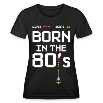 36.Geburtstag Geboren in den 80´ern Gamer Arcade - Frauen Funktions-T-Shirt - Schwarz - Vorne - AI Model Female 172 light (172cm)