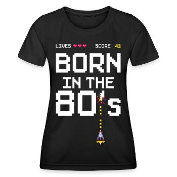 43. Geburtstag Geboren in den 80´ern Gamer Arcade - Frauen Funktions-T-Shirt - Schwarz - Vorne - AI Model Female 172 light (172cm)
