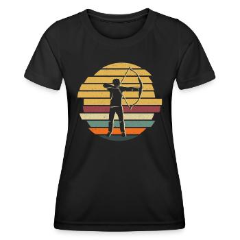 Tir à l’arc Tir à l’arc Tir à l’arc - T-shirt sport Femme - noir - Devant - AI Model Female 172 light (172cm)