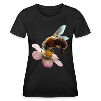 Abeille sur fleur - T-shirt sport Femme - noir - Devant - AI Model Female 172 light (172cm)