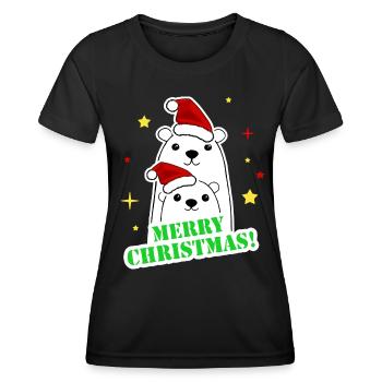 Frohe Weihnachtsfeier - Frauen Funktions-T-Shirt - Schwarz - Vorne - AI Model Female 172 light (172cm)