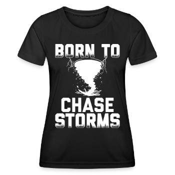 Sturmjäger Geschenke | Unwetter Sturm Jäger Blitz - Frauen Funktions-T-Shirt - Schwarz - Vorne - AI Model Female 172 light (172cm)