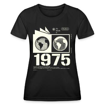Vintage, 1975, Rétro, Cadeau d’anniversaire, 1975 - T-shirt sport Femme - noir - Devant - AI Model Female 172 light (172cm)