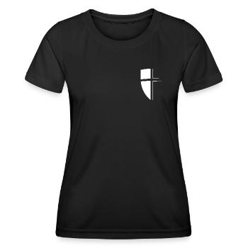 Armoiries croisées - T-shirt sport Femme - noir - Devant - AI Model Female 172 light (172cm)