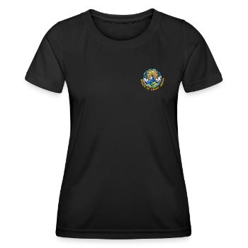 Straßen von St. Jakobus Glasmalerei - Frauen Funktions-T-Shirt - Schwarz - Vorne - AI Model Female 172 light (172cm)