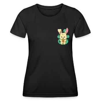 Lièvre - T-shirt sport Femme - noir - Devant - AI Model Female 172 light (172cm)