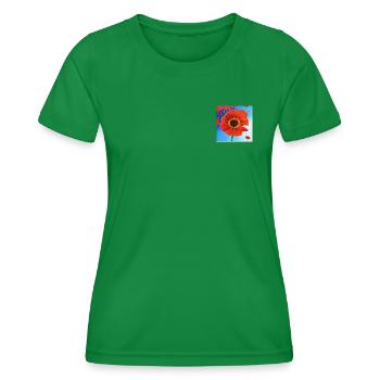 Rote Mohnblume - Frauen Funktions-T-Shirt - Kelly Green - Vorne - AI Model Female 172 dark (172cm)