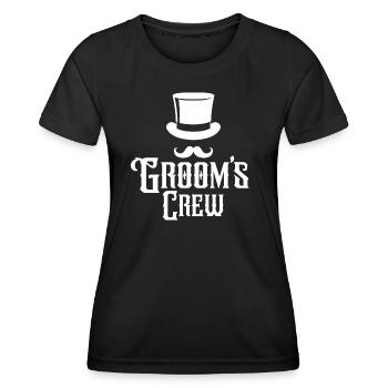 Groom's Crew Top Hat Schnurrbart Herren Junggesellenabschied - Frauen Funktions-T-Shirt - Schwarz - Vorne - AI Model Female 172 light (172cm)