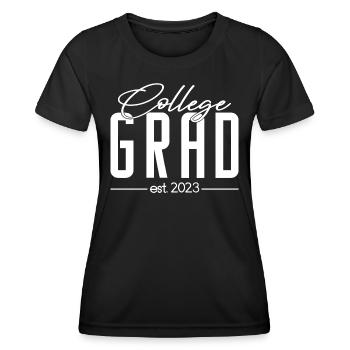 College Grad Est. 2023 Abschlussfeier - Frauen Funktions-T-Shirt - Schwarz - Vorne - AI Model Female 172 light (172cm)