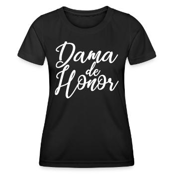 Dama de Honor Bridesmaid Team Bride Wedding Gift - Women's Functional T-Shirt - black - Front - AI Model Female 172 light (172cm)