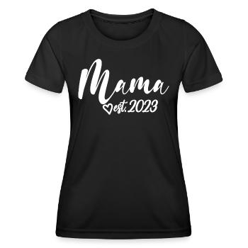 2023, werdende Mama, Schwangerschaftsankündigung - Frauen Funktions-T-Shirt - Schwarz - Vorne - AI Model Female 172 light (172cm)