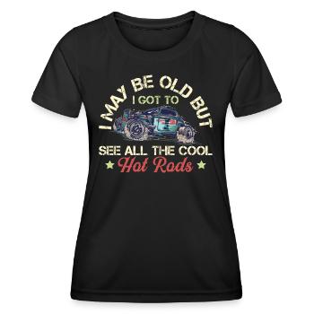 Hot Rods - Oldtimer - Frauen Funktions-T-Shirt - Schwarz - Vorne - AI Model Female 172 light (172cm)