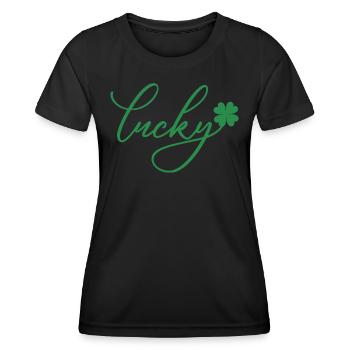 Cadeau de la Saint-Patrick Trèfle Hommes, Femmes, Enfants - T-shirt sport Femme - noir - Devant - AI Model Female 172 light (172cm)