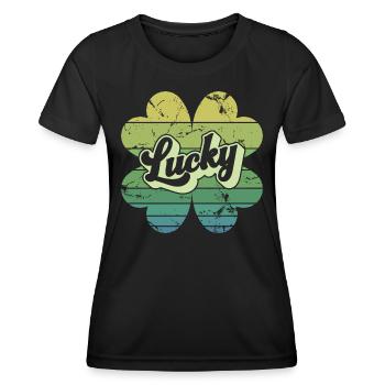 Cadeau de la Saint-Patrick Trèfle Hommes, Femmes, Enfants - T-shirt sport Femme - noir - Devant - AI Model Female 172 light (172cm)