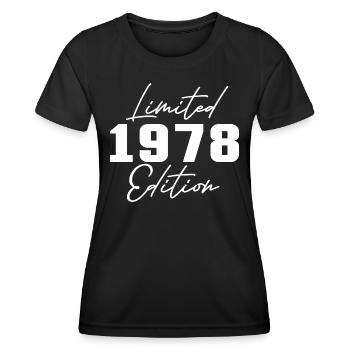 45e anniversaire Hommes Femmes Anniversaire 45 ans - T-shirt sport Femme - noir - Devant - AI Model Female 172 light (172cm)