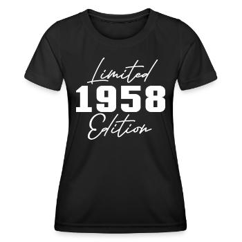 65th Birthday Men Women Anniversary 65 Years Old - Women's Functional T-Shirt - black - Front - AI Model Female 172 light (172cm)